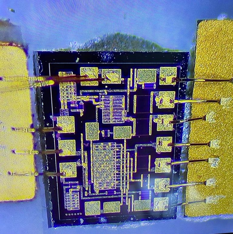 The wire bonding learning continues! This is the 1st test with the new